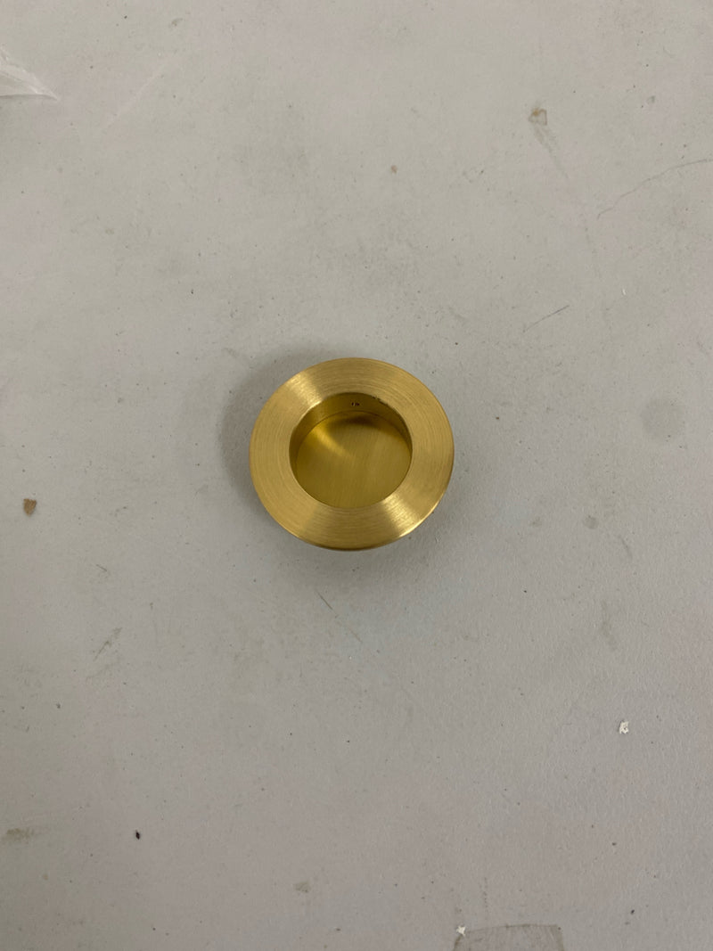 Deltana FP178U4 1-7/8" Diameter Solid Brass Round Flush Sliding Door Pull - Satin Brass