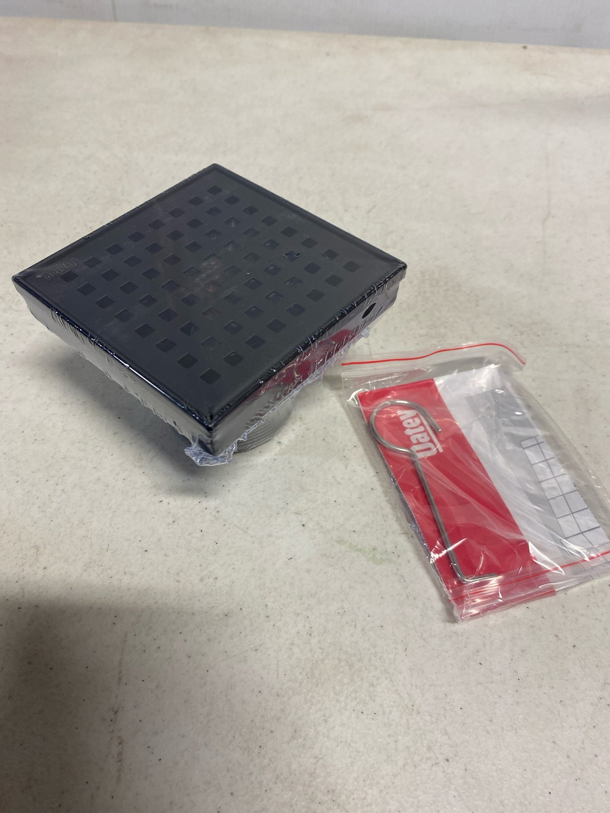 Oatey DS32040 Designline 4 in. x 4 in. Stainless Steel Square Shower Drain with Square Pattern Drain Cover in Matte Black