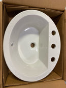 Kohler K-2699-8-0 Bryant 20-1/8" Oval Vitreous China Drop In Bathroom Sink with Overflow and 3 Faucets Holes at 8" Centers - White