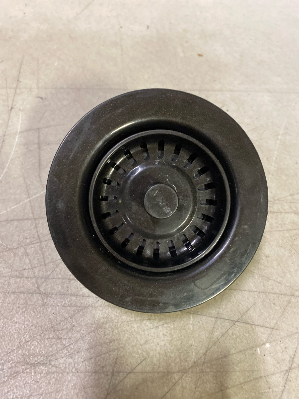 Elkay LKQD35CA Polymer 3-1/2" Disposer Flange with Removable Basket Strainer and Rubber Stopper - Caviar