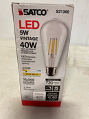 Satco Lighting S21360 5 Watt Vintage Edison Dimmable ST19 Medium (E26) LED Bulb - 425 Lumens , 2700K , and 90CRI - Clear