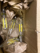 Bulbrite 861587 Pack of (4) 5 Watt Vintage Edison Dimmable CA10 Candelabra (E12) LED Bulbs - 500 Lumens, 3000K, and 80CRI - Clear