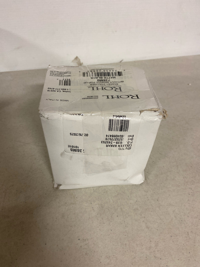 Rohl 738MB 3-1/2" Basket Strainer - Less Remote Pop-Up - Matte Black