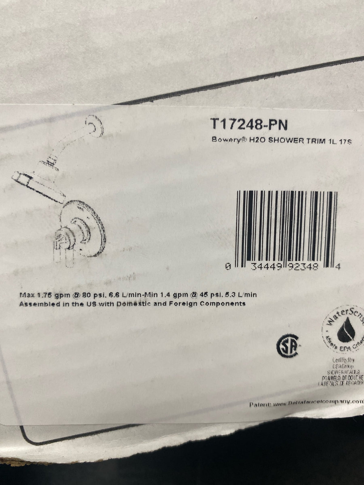 Delta T17248-PN Bowery Monitor 17 Series Dual Function Pressure Balanced Shower Only with Integrated Volume Control - Less Rough-In Valve - Brilliance Polished Nickel