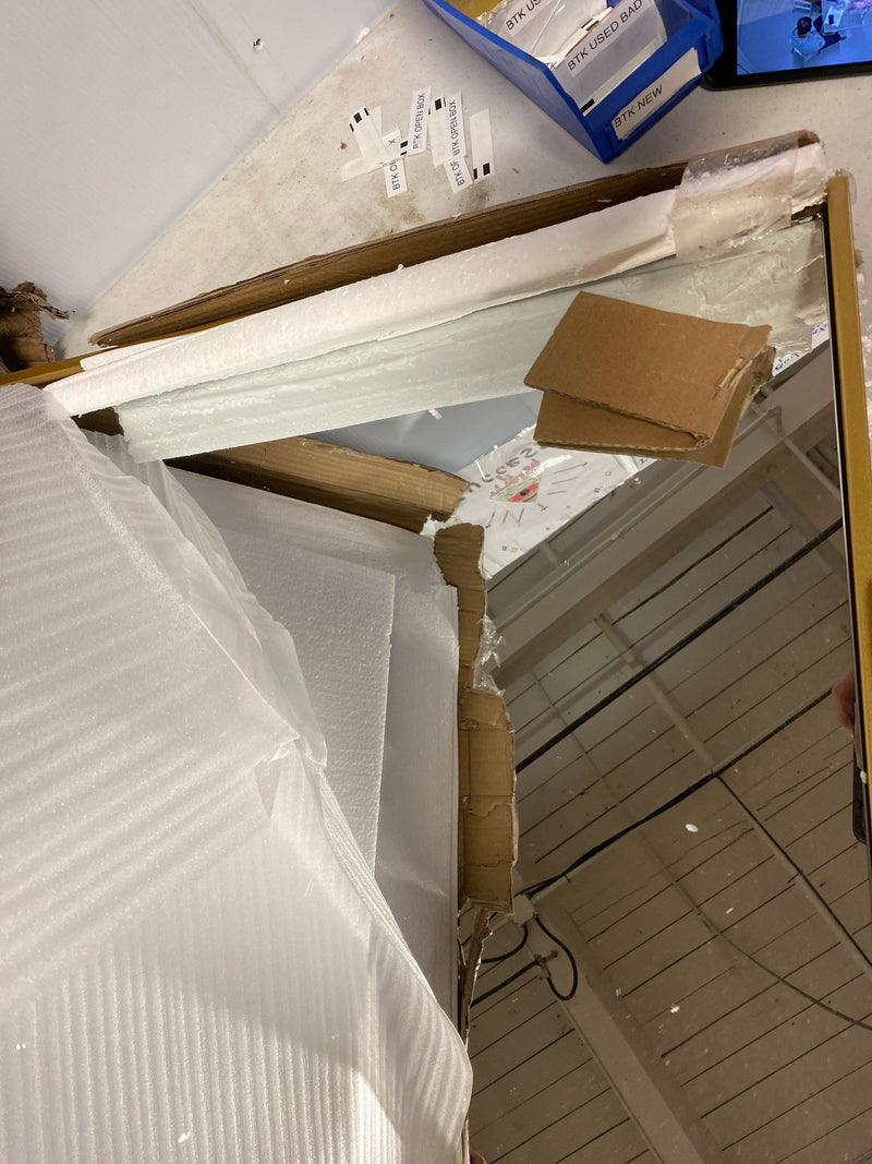 Elegant Lighting MR42436BR Eternity 24" W x 36" H Modern Rectangular Framed Bathroom Wall Mirror - Brass