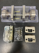 Kwikset 720PSKSQT-15 Pismo Passage Door Knob Set with Square Rose - Satin Nickel