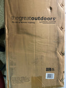 The Great Outdoors 73352-757 Cardigan 2 Light 21" Tall Outdoor Wall Sconce with Clear Glass Shade - Sand Coal Black / Olden Brass