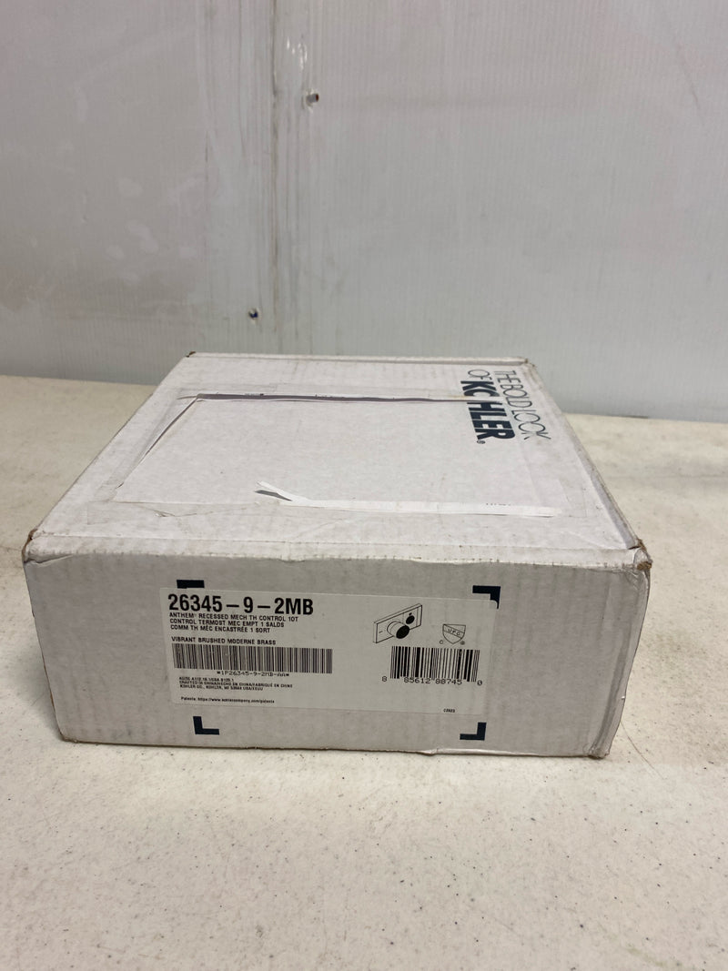 Kohler 26345-9-2MB Anthem 1-Outlet Thermostatic Valve Control Panel with Recessed Push-Button in Vibrant Brushed Moderne Brass