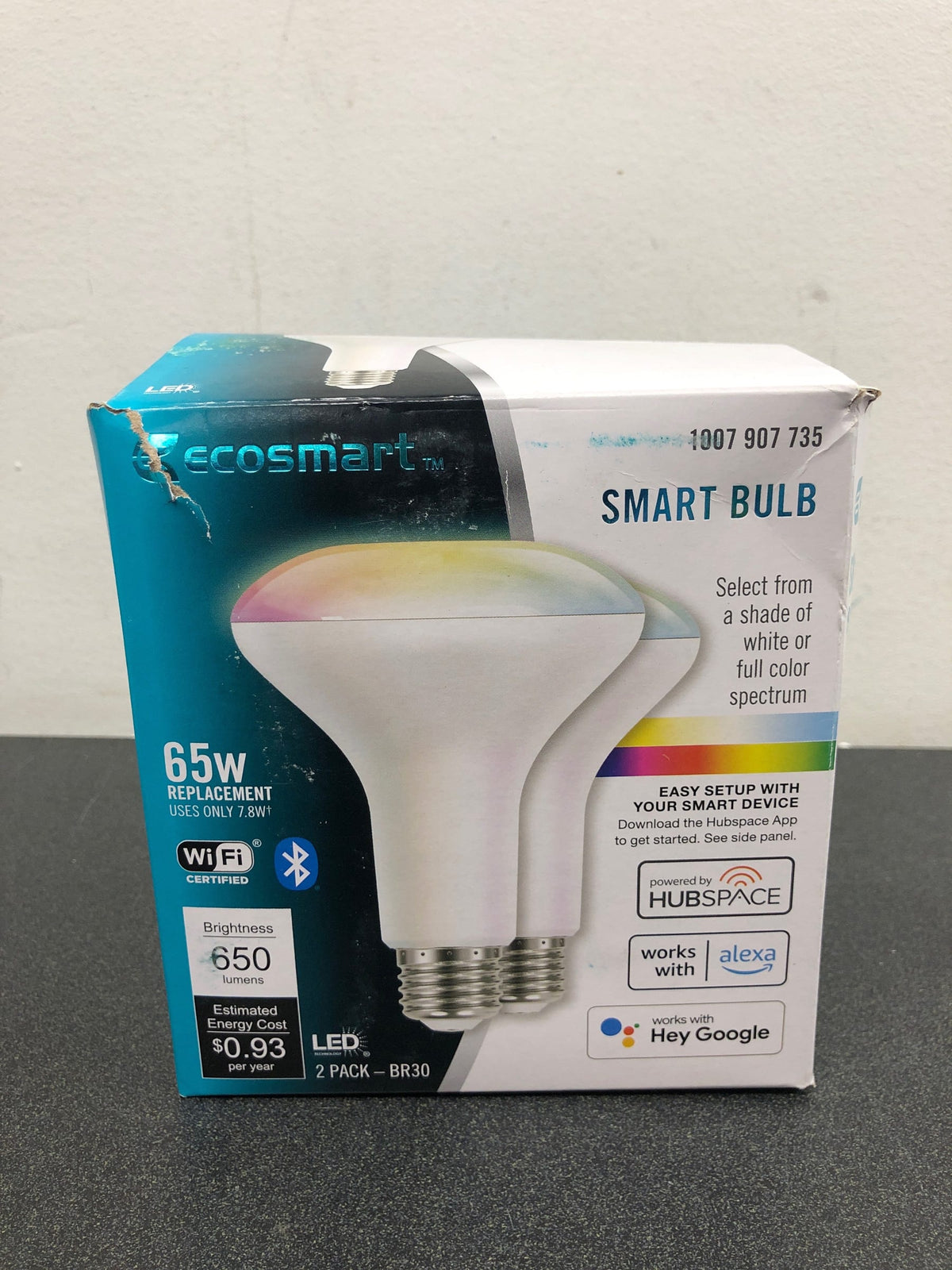 Alexa smart bulb br30 65w replacement dimmable led light rgb bulb. 2-pack color changing
