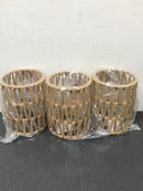 Pudo Chandelier40-W143073030 Flush Mount Boho 3-Light Brown Cage Pendant Light