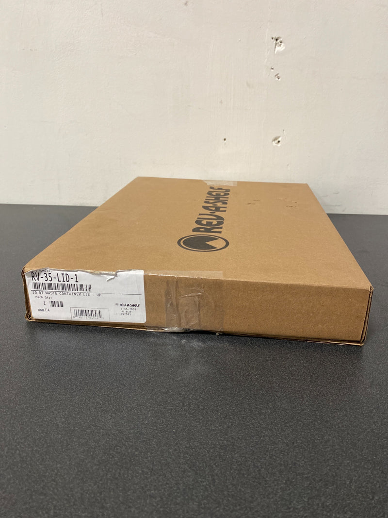 Rev-A-Shelf 1.75 in. H x 10.35 in. W x 14.12 in. D 35 Qt. White Waste Container Lid-RV-35-LID-1