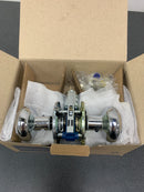 Schlage FC21GEO625IND Custom Georgian Passage or Privacy Door Knob Set with Indy Trim - Bright Chrome