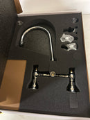 Vintage III Plus Wall Mount Faucet with a Long Gooseneck Swivel Spout, Cross Handles, and Solid Brass Side Spray, Polished Chrome Finish WHKWCR3-9301-NT-C