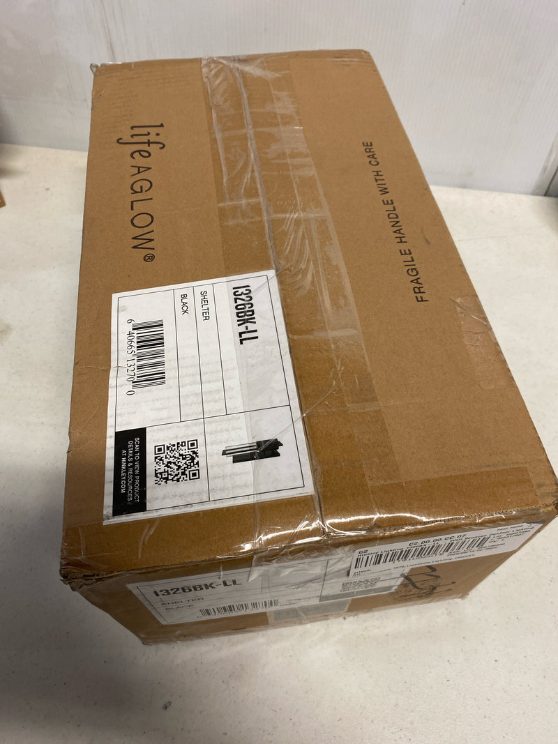 Hinkley Shelter Medium Outdoor LED Wall Mount Lantern - Minimalist Style, Dark Sky-Compliant, Solid Aluminum/Clear Seedy Glass - Black