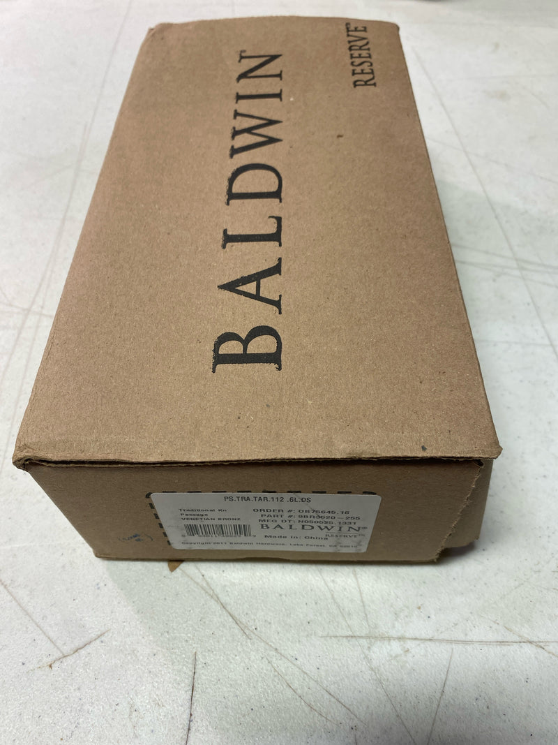 Baldwin PSTRATAR112 Reserve Passage Traditional with Traditional Arch Rose in Aged Bronze Finish