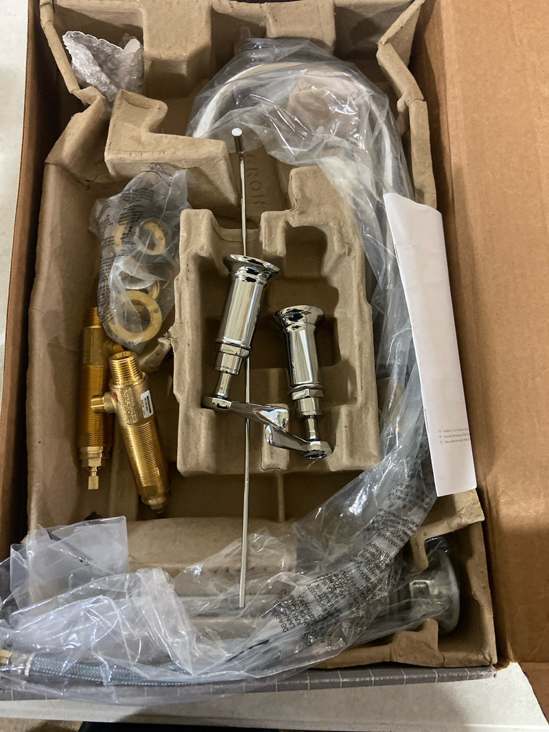 Axor 16514001 Montreux 1.2 GPM Widespread Bathroom Faucet with Swivel Spout, Lever Handles and Drain Assembly - Engineered in Germany, - Chrome