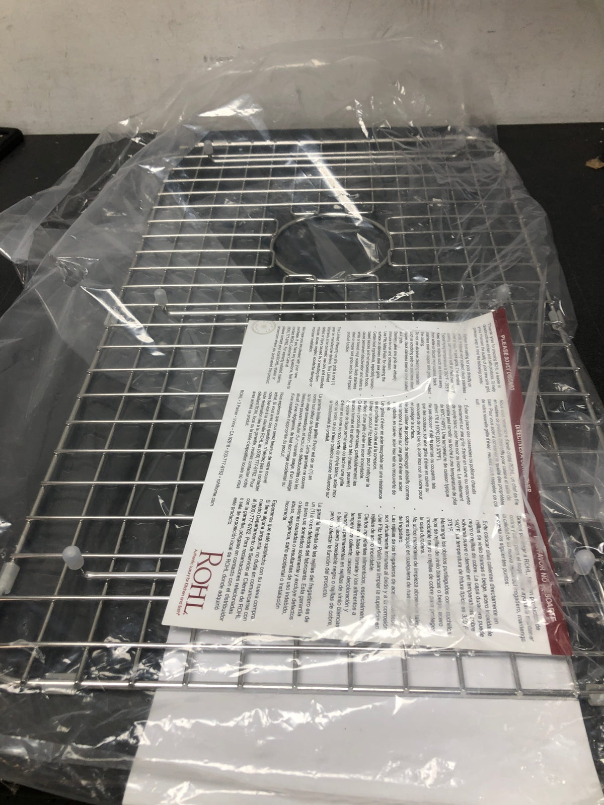 Rohl WSG6307SS 26-1/4-Inch by 15-1/4-Inch Wire Sink Grid for 6307 Kitchen Sinks in Stainless Steel