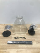 Progress Lighting P500324-031 Hinton 12" Wide Pendant with Seeded Glass Shade - Matte Black