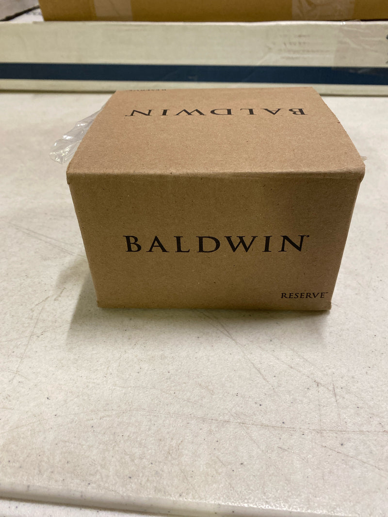 Baldwin Half Dummy Contemporary Crystal Knob and Contemporary Square Rose Satin Brass Finish