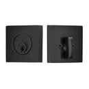 Emtek 8469US19 Square Brass Modern Single Cylinder Keyed Entry Deadbolt - Flat Black