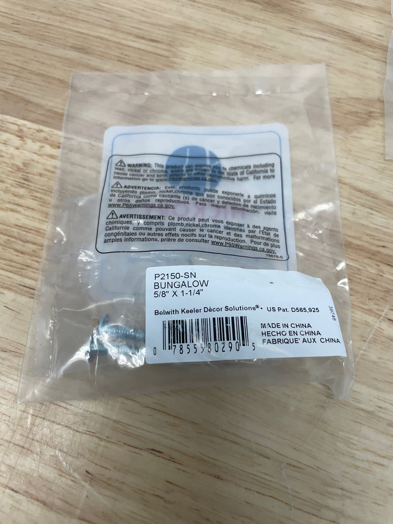 Hickory Hardware P2150-SN Bungalow 1-1/4 Inch Rectangular Pyramid T Cabinet Knob / Drawer Knob - Satin Nickel