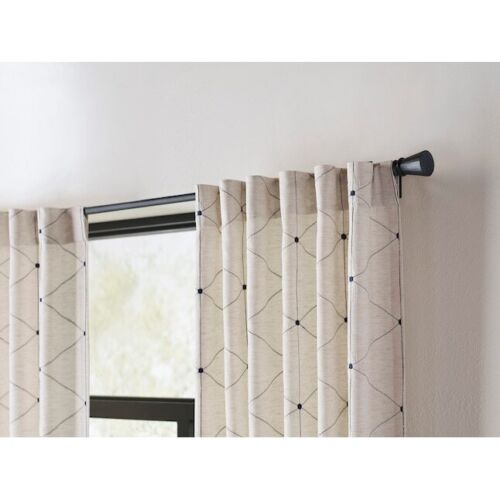 Origin 21 84-in Navy Light Filtering Back Tab Single Curtain Panel