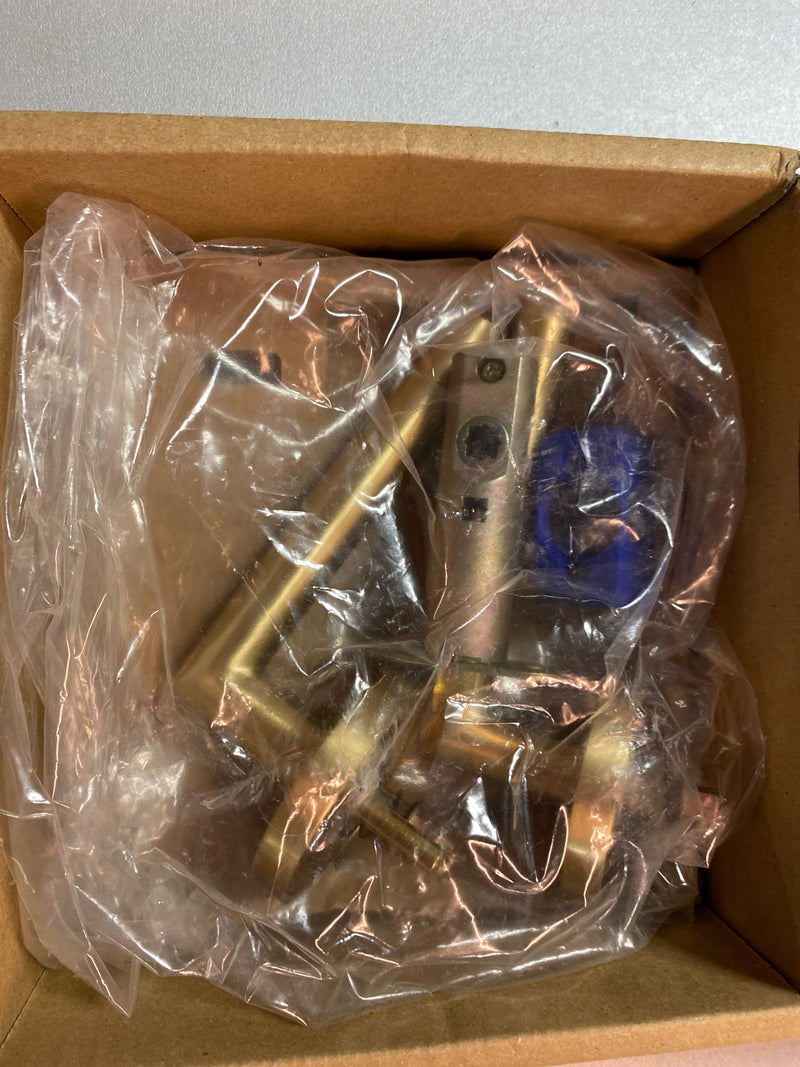 Emtek 5109STUUS4RH Stuttgart Right Handed Passage Door Lever Set with Disk Rose from the Brass Modern Collection - Satin Brass