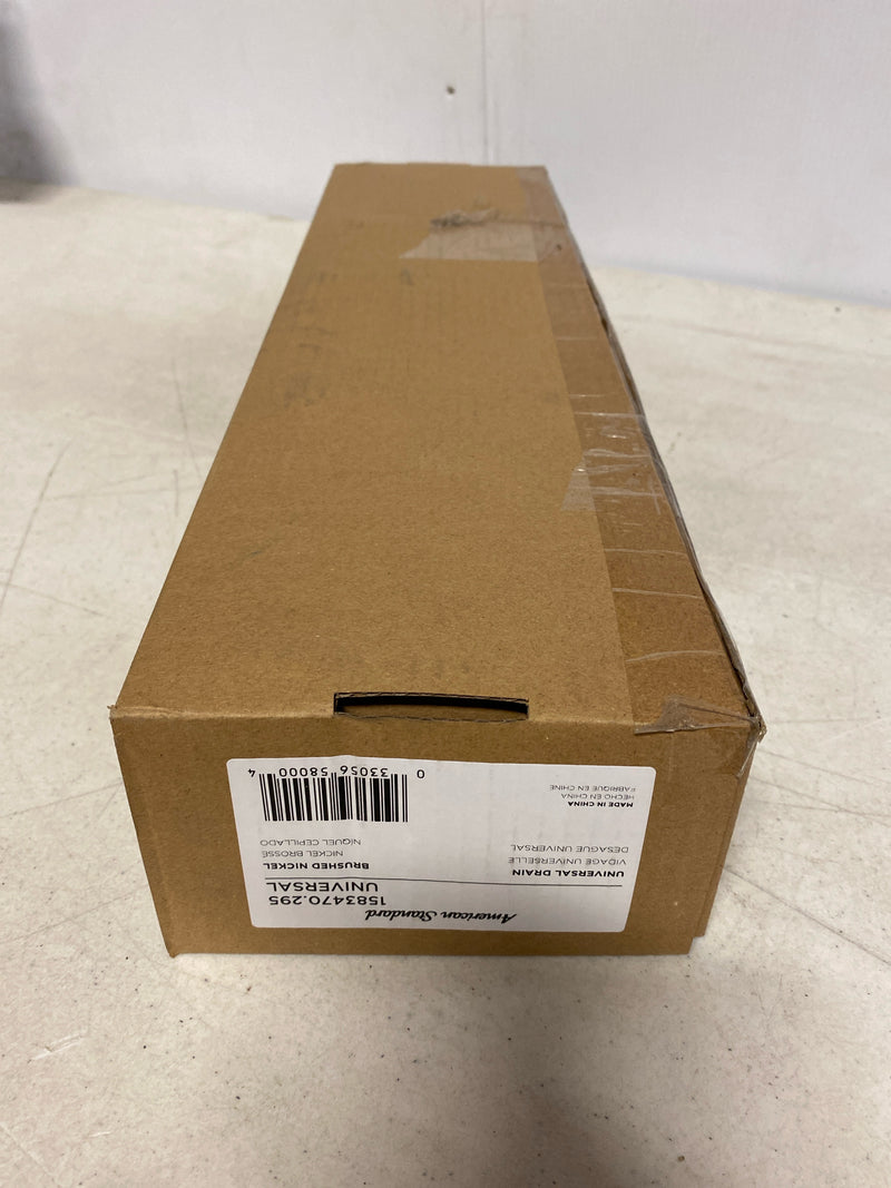American Standard 1583470.295 Universal Drain Minimum Depth: 14" Maximum Depth: 18-1/2" Shoe Adjustability: 6-1/8" - 8-1/8" - Brushed Nickel