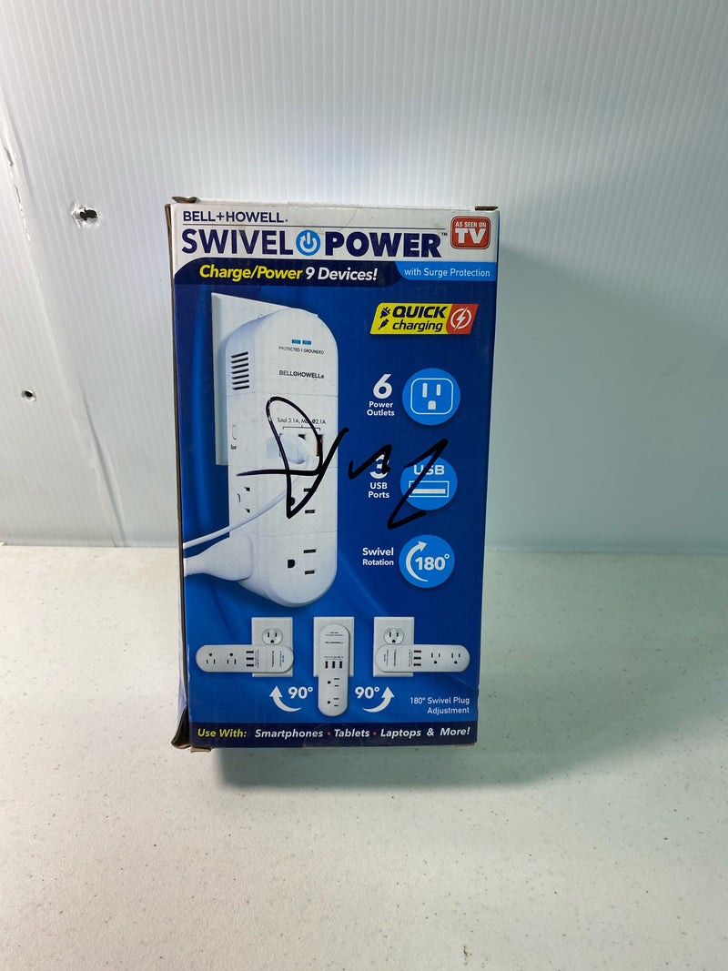 Bell + howell 7544 Swivel Power 180-Degree Swiveling Design 6-Outlets & 3 USB Port Outlet Splitters Charging Wall Tap with Surge Protection