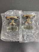 Emtek 805LWUS14 Lowell Reversible Non-Turning Two-Sided Dummy Door Knob Set from the Crystal Collection - Lifetime Polished Nickel