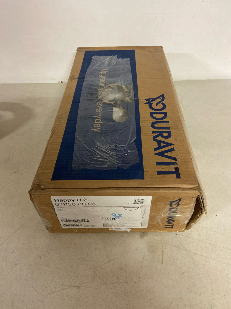 Duravit 0711500008 Happy D.2 9" Ceramic Vanity Top - White / Glazed Underside