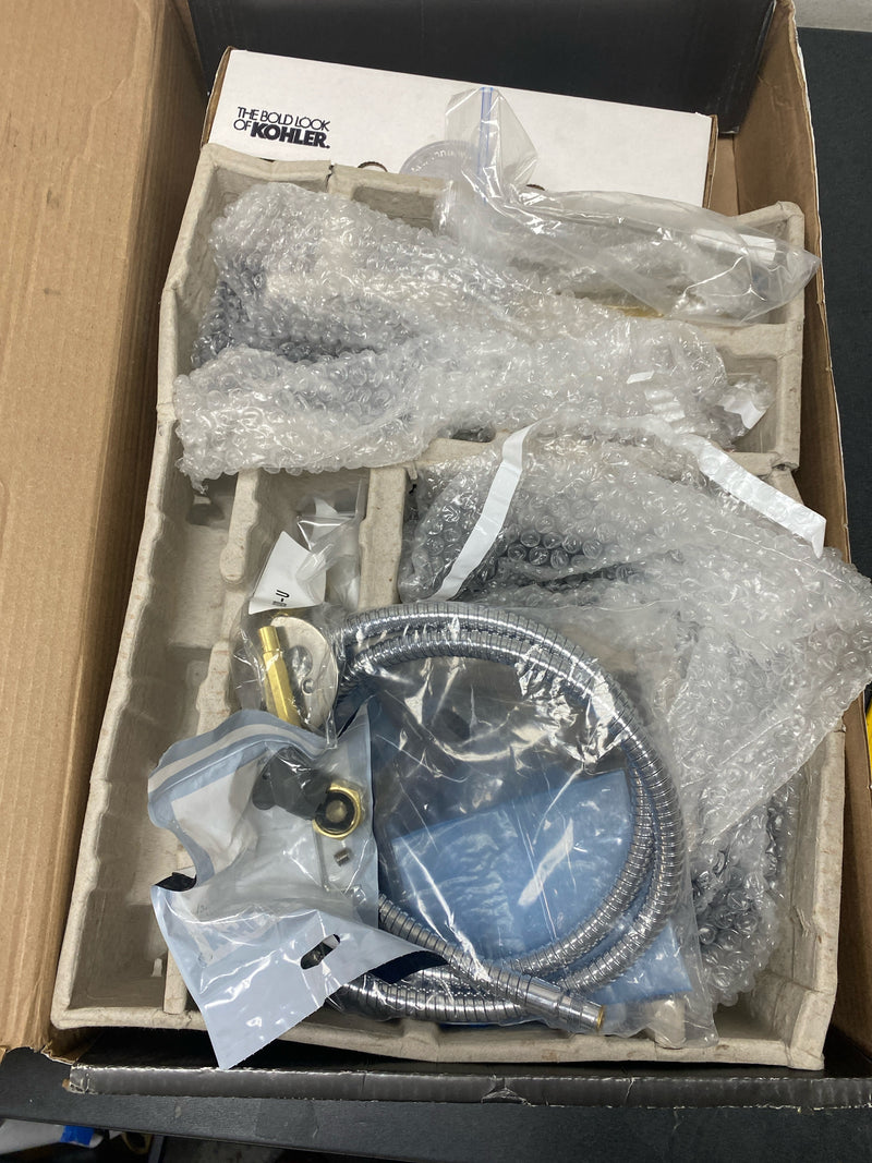 Kohler K-35913-4-BL Castia by Studio McGee Deck Mounted Roman Tub Filler with Built-In Diverter - Includes Hand Shower - Matte Black