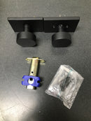 Emtek 5112ROUUS19 Round Knobset Passage Door Knob Set with Modern Rectangular Rose - Flat Black
