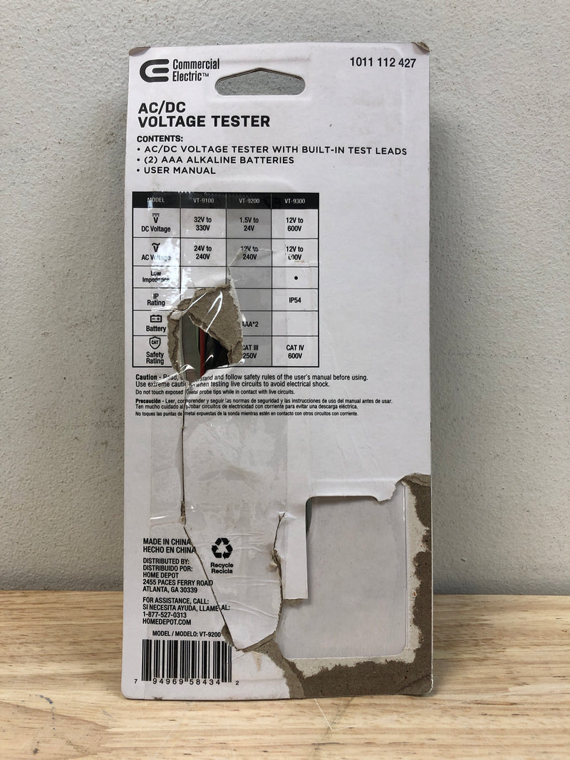 Commercial electric VT-9200 Electronic AC/DC Voltage Tester