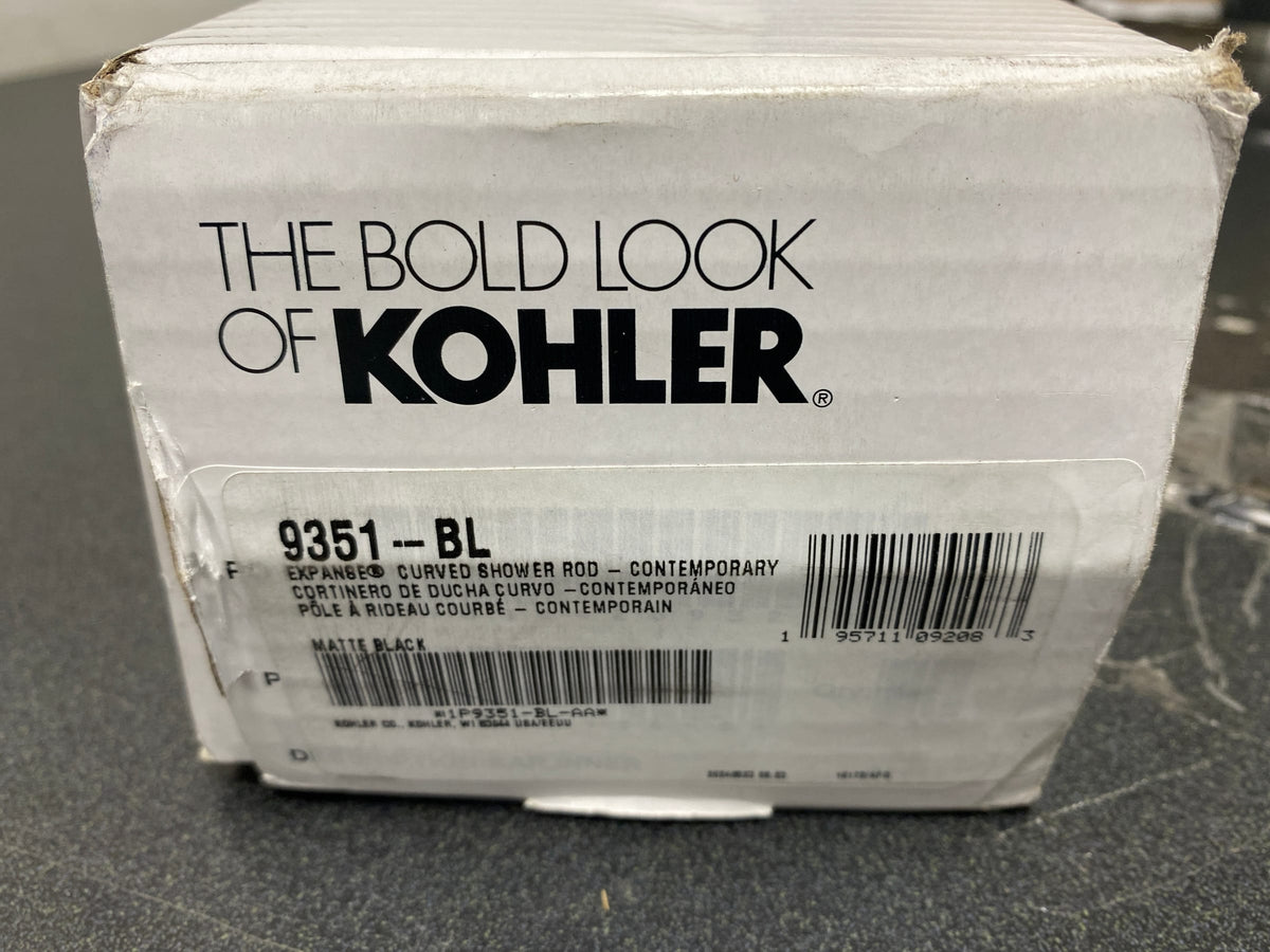 Kohler K-9351-BL Expanse 60" - 72" Adjustable Curved Shower Rod with Contemporary Design - Matte Black