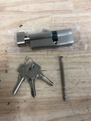 INOX CYEU-3550TK-15 European Mortise Cylinder C Keyway for 2-1/4 Inch to 2-1/2 Inch Thick Doors with 1-3/8 Inch Outside and 2 Inch Inside Bolt Measurements - Satin Nickel