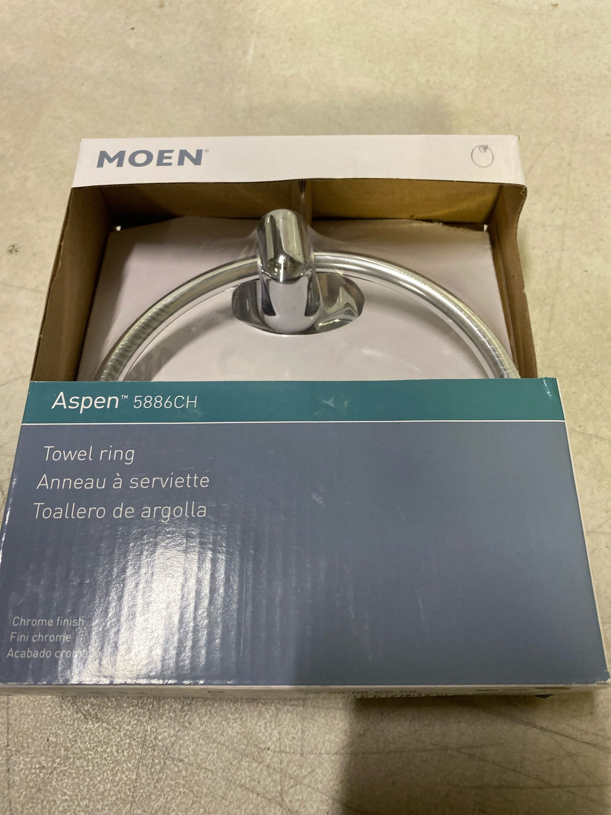 Moen 5886CH Towel Ring from the Aspen Collection - Chrome