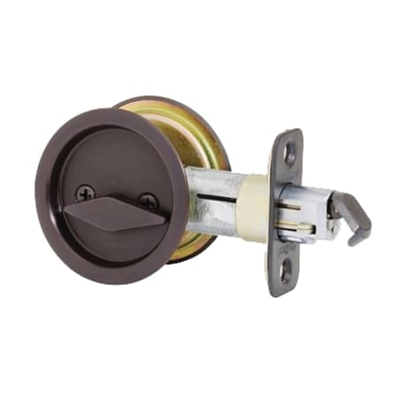 Kwikset 335-11P Round Privacy Bed/Bath Pocket Door Lock - Venetian Bronze