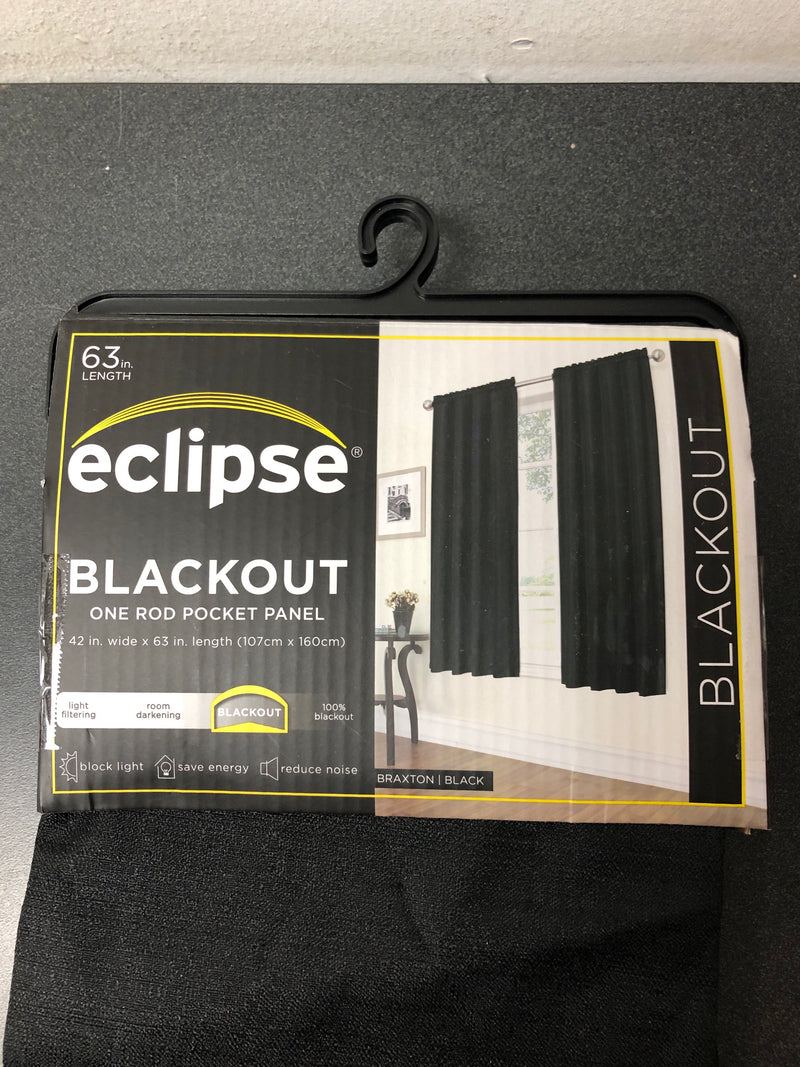 Braxton Eclipse Thermaback Blackout Curtain - Black