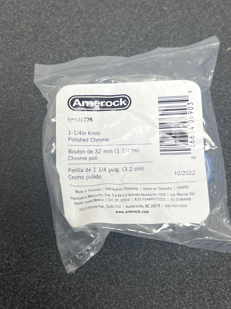 Amerock BP138726 Allison Value 1-1/4 Inch Mushroom Cabinet Knob - Polished Chrome