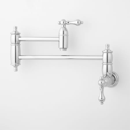 Signature Hardware 329233 Augusta 1.8 GPM Double Handle Wall Mounted Pot Filler - Chrome