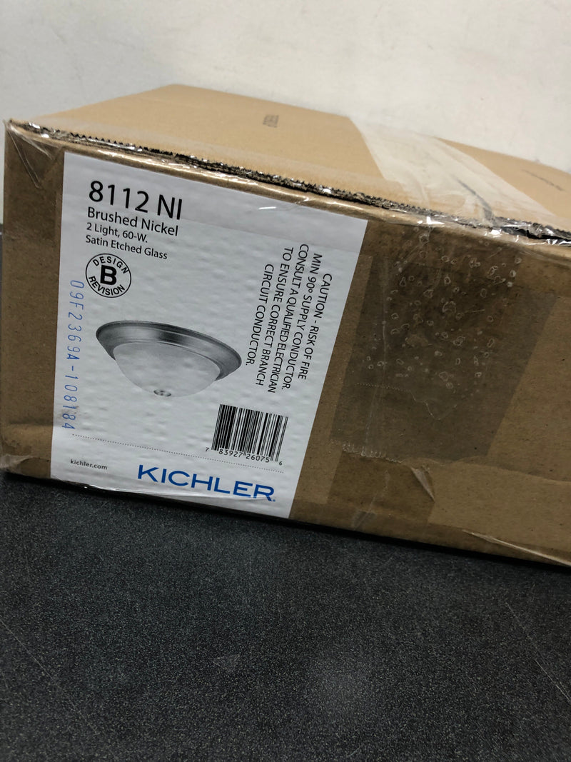 Kichler 8112NI 2 Light 13" Wide Flush Mount Bowl Ceiling Fixture - Brushed Nickel