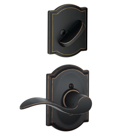 Schlage Accent Right Handed One-Sided Dummy Interior Pack with Camelot Trim - Exterior Handleset Sold Separately