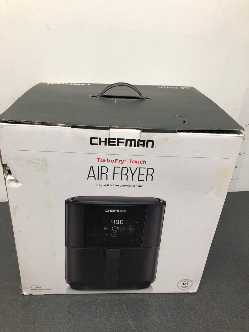 Chefman RJ38-SQPF-5T Air Fryer, 5 Qt., Black, TurboFry Touch Digital Air Fryer, 1500W