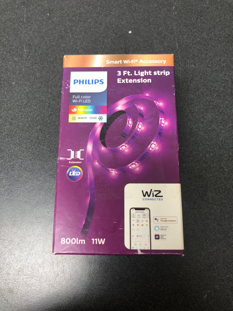 Philips 560763 3.3 ft LED Smart Wi-Fi Color Changing Light Strip Extension Powered by WiZ with Bluetooth (1-Pack)