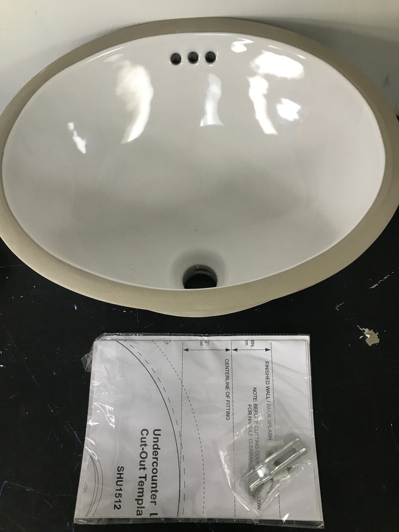 Signature Hardware 447968 Mangrove 17" Vitreous China Undermount Bathroom Sink - White