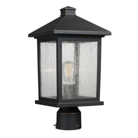 Z-Lite 531PHMR-ORB Portland 16" Tall 1 Light Outdoor Lantern Post Light - Oil Rubbed Bronze