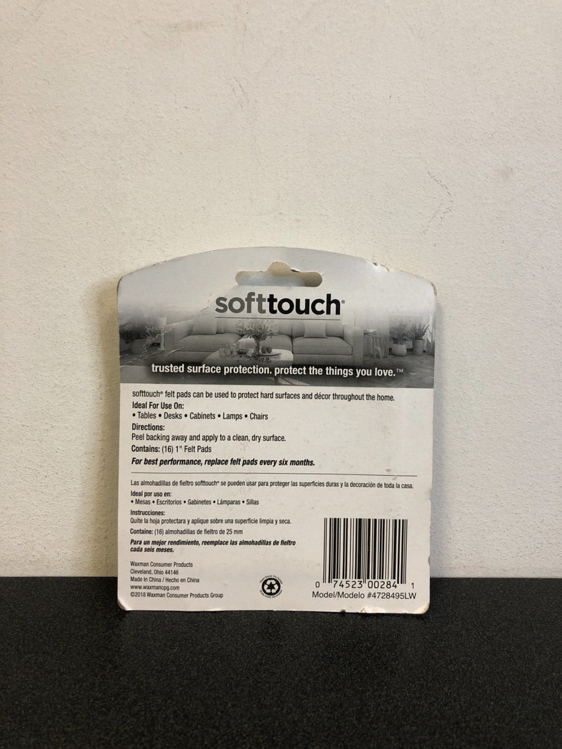 SoftTouch 16-Pack 1-in Brown Round Felt Pad