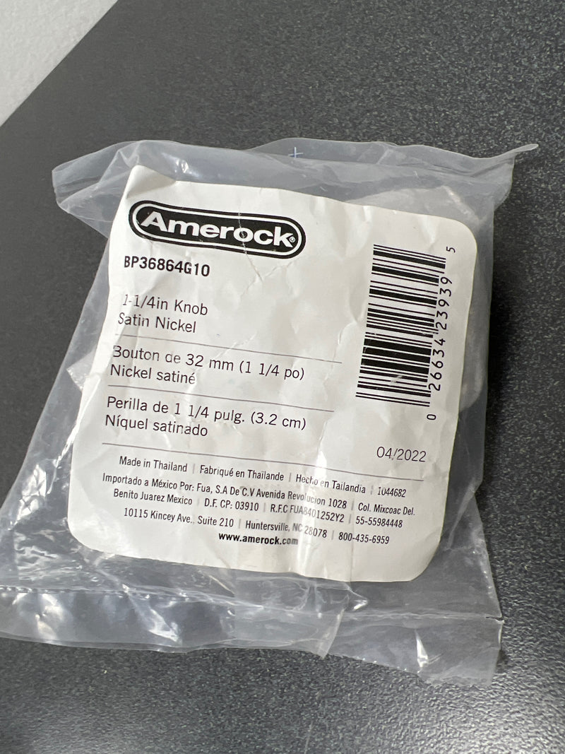 Amerock BP36864G10 Radius 1-1/4 Inch Mushroom Cabinet Knob - Satin Nickel
