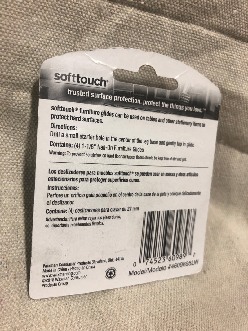 SoftTouch 4-Pack 1 1/8 Plastic Non-Swivel Furniture Glide
